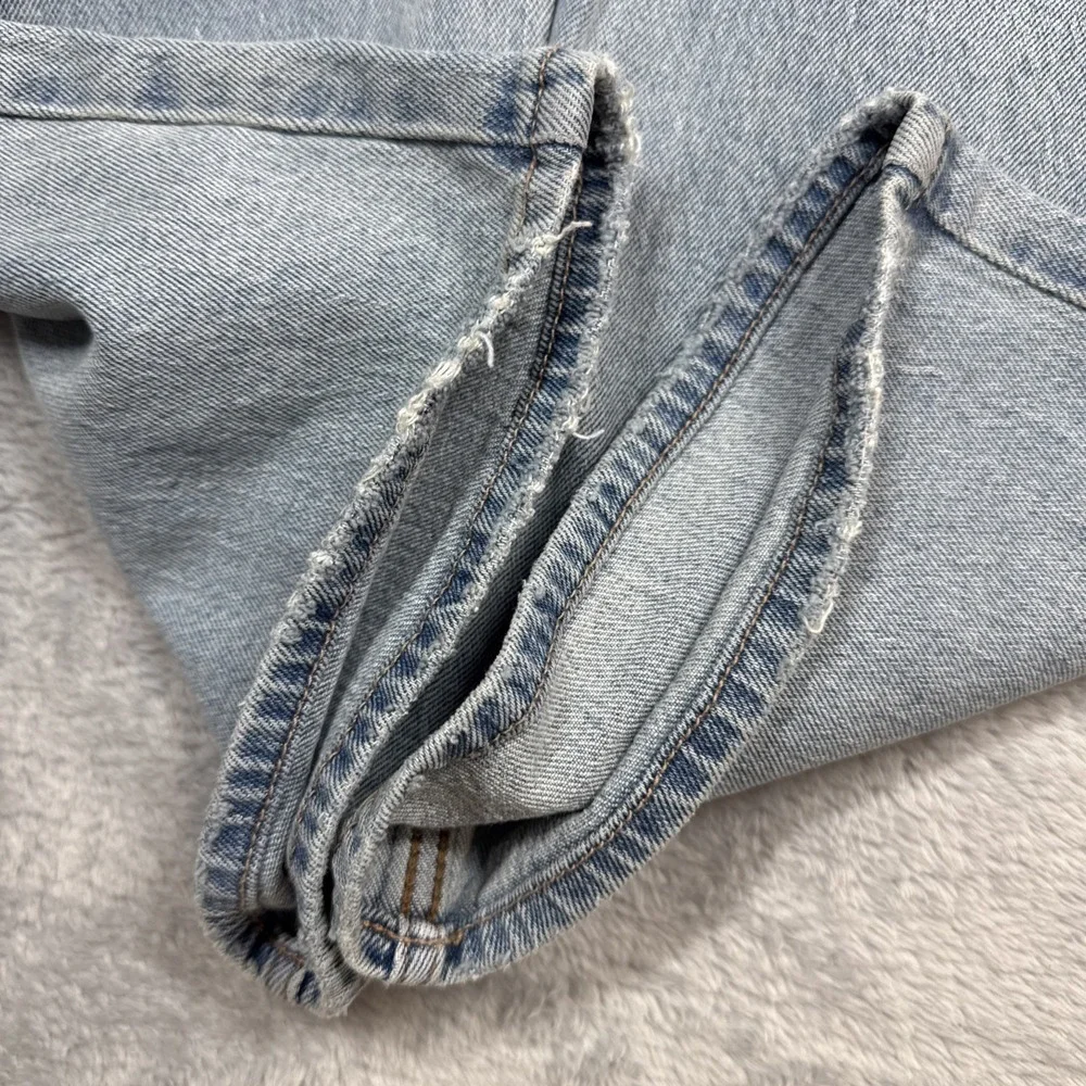 Hollister Baggy Jeans Men 31X30 (Fits 32X28) Blue Stretch Spider Embroidery